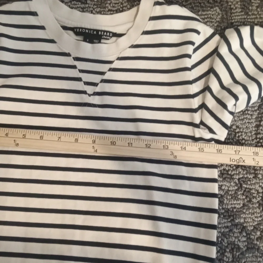 Veronica Beard Lazlo Tie Waist Cotton Mini Dress Striped Festival Preppy Womens - Picture 7 of 9